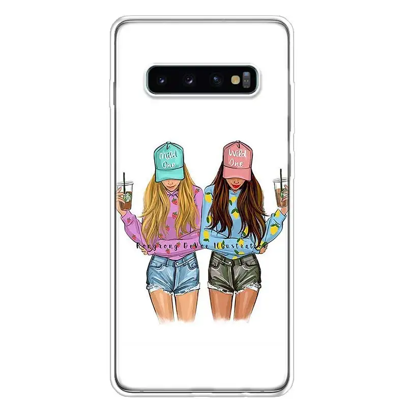 Best Friends BFF Matching Phone Case For Galaxy Note 10 Lite 20 Ultra 9 8 Samsung A70 A50S A40 A30 A20E A10S A9 A8 A7 Plus Cover | Мобильные