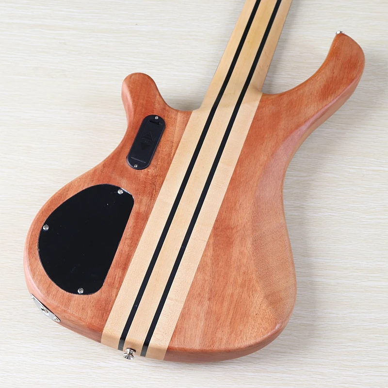 5 string hickory holz top aktive hals durch professionelle elektrische bass gitarre 43 zoll solide okoume holz körper bass gitarre free global sh
