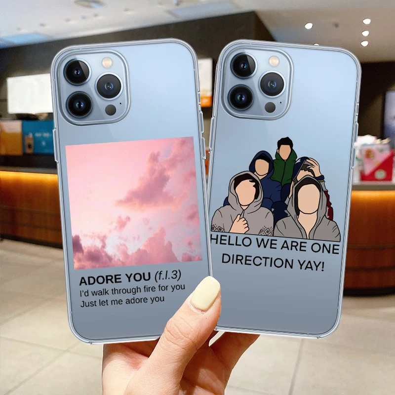 

HELLO WE ARE ONE DIRECTION Case For iPhone 13 12 Pro Max 11Pro XR XS Max 7 X 8 6 Plus SE2020 Clear Soft TPU Silicone Phone Cover