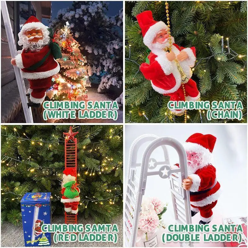 

Hot Selling Electric Climbing Santa Claus Automatic Climb Up and Down Climbing Santa Xmas Gift Wall Window Hanging Dropshipping