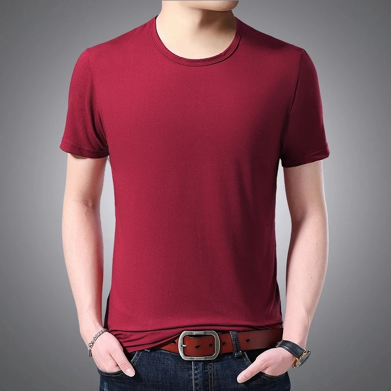 

Футболка мужская стрейчевая с круглым вырезом, коротким рукавом