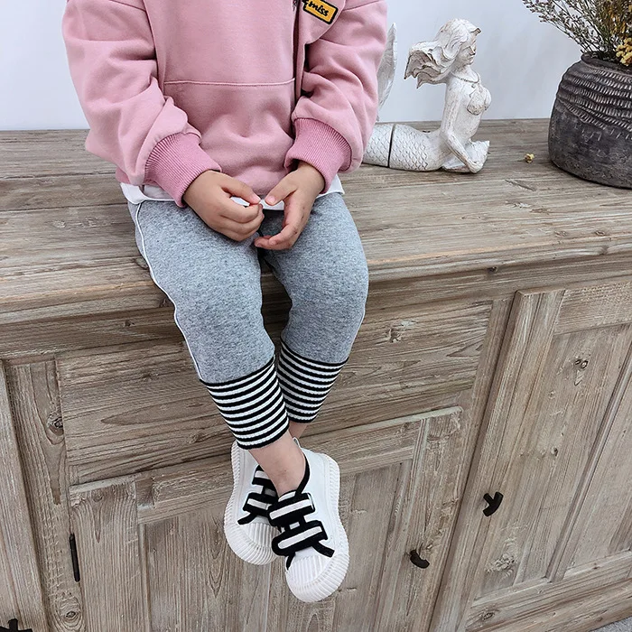 Autumn boys girls Spliced striped sports pants kids cotton soft 5 colors casual all-match trousers 2-7Y