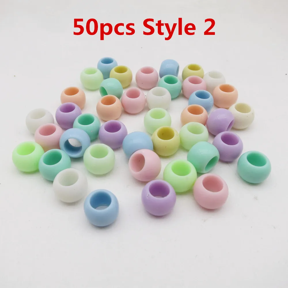 50pcs Style 2 20 шт-100 шт цветные вязанные крючком женские детские косички для девочек, косички для волос, страшные бусины, кольца для зажимов, аксессуары для волос - Цвет: 50pcs Style 2