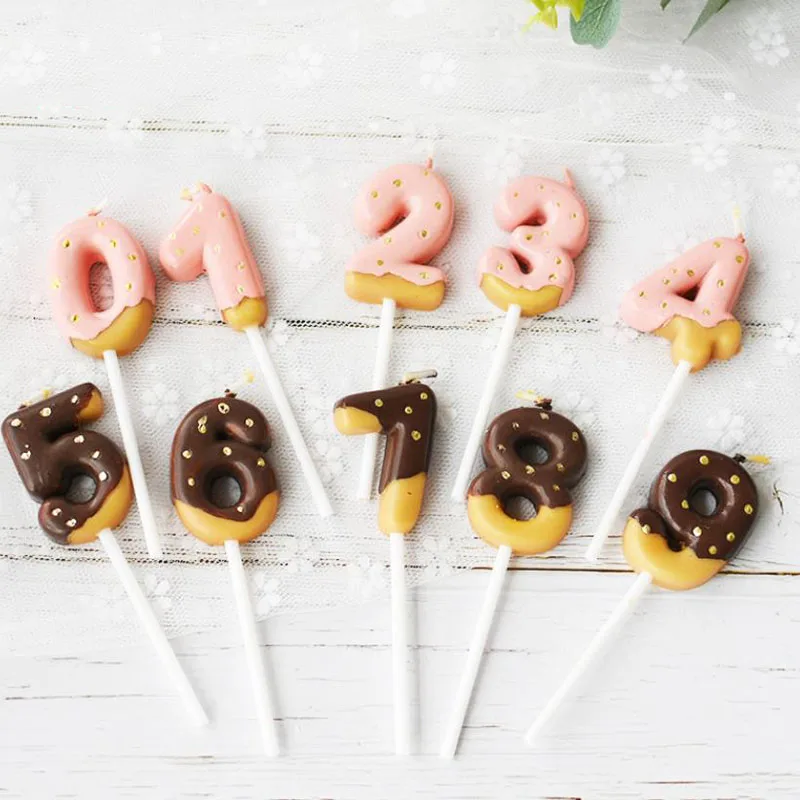 1 шт. креативные шоколадные бисквиты свечи с цифрами на день рождения 0 9 для детей