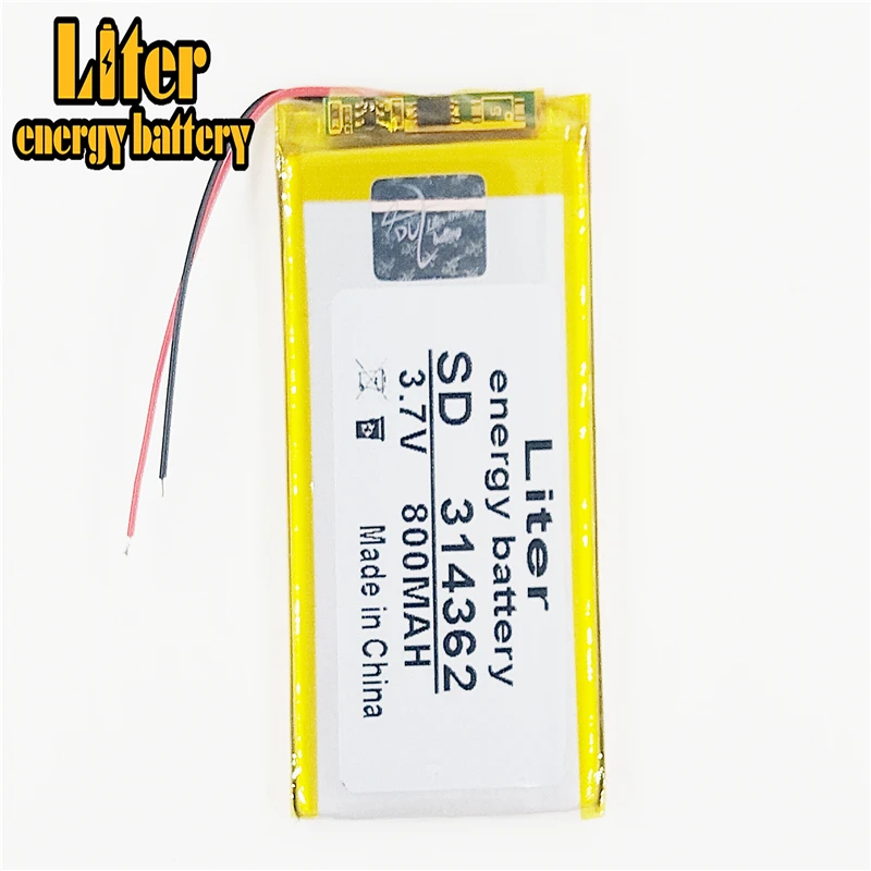 

314362 3.7V 800mAH 304060 PLIB; polymer lithium ion / Li-ion battery for GPS,mp3,mp4,dvd,bluetooth,model toy mobile bluetooth