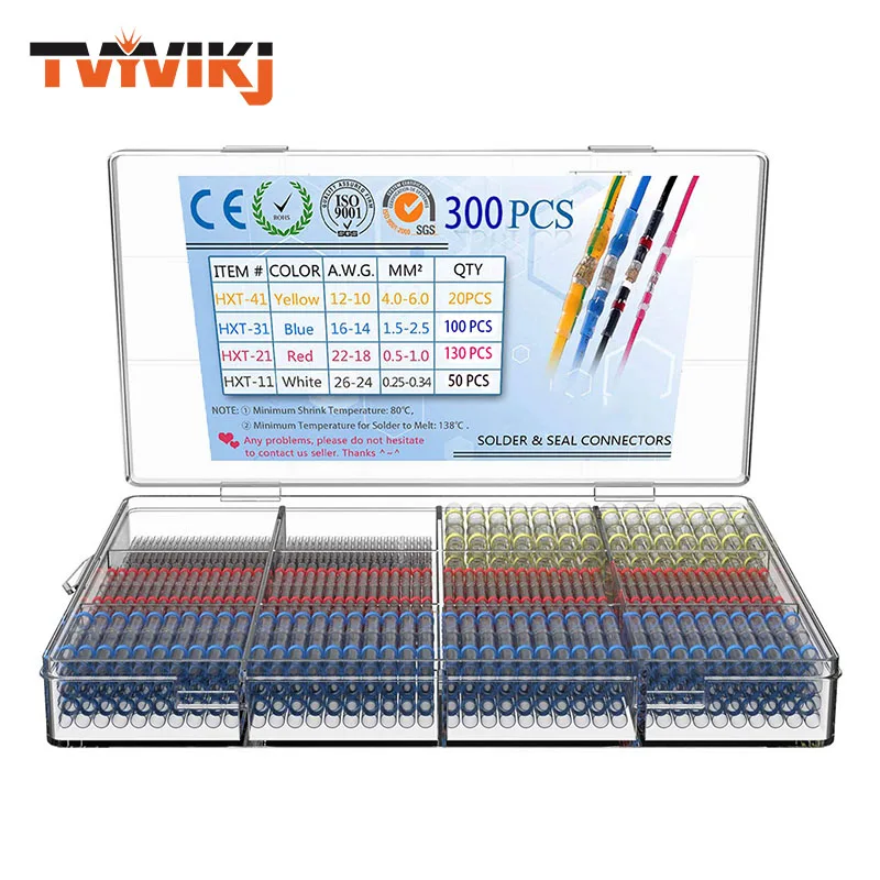 TVYVIKJ 300/200/150 шт набор разъемов для уплотнения припоя термоусадочные стыковые