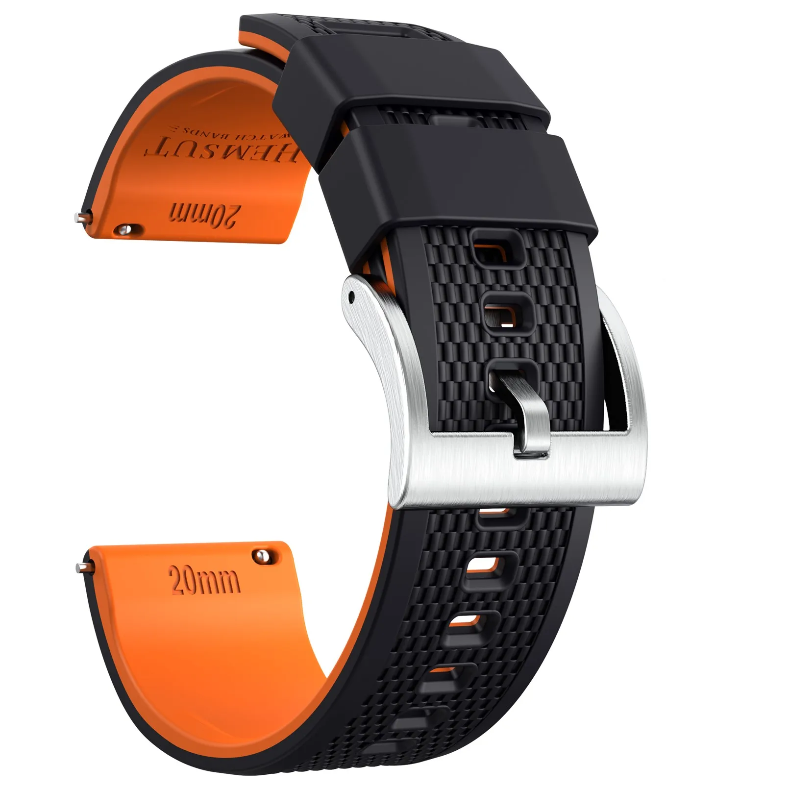 

Hemsut Silicone Smart Watch Bands, 18mm 20mm 22mm Quick Release Rubber Watch Strap for Man Women Soft Replacement