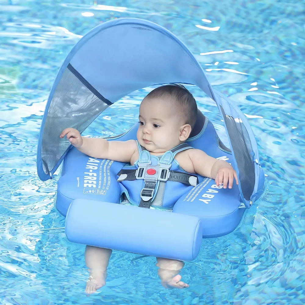 Однотонный ненадувной поплавок на талию для новорожденных, лежащий плавательный круг, игрушки для бассейна, плавательное кольцо, тренажер ...