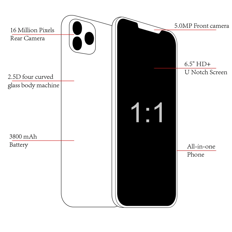 Смартфон на Android экран 6 5 дюйма две SIM-карты | Мобильные телефоны и аксессуары