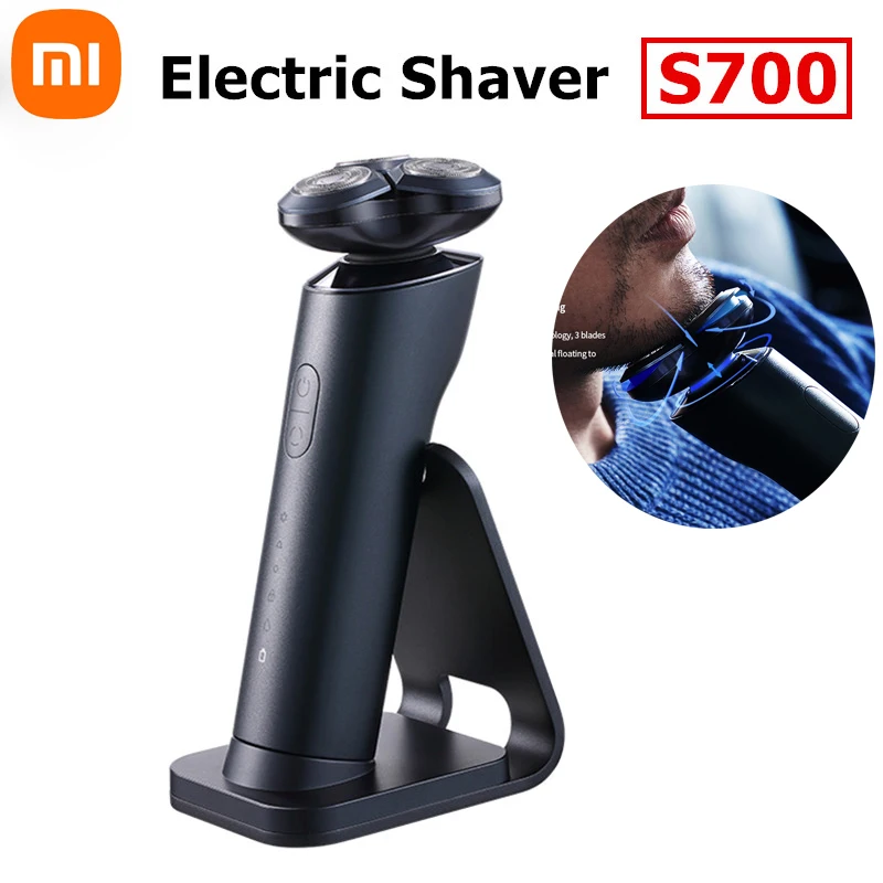 

Xiaomi Mijia Electric Shaver S700 3 Gear Speed Three Floating Heads Beard Razors Type-C Dock Charge Men Facial Cleaning Brush