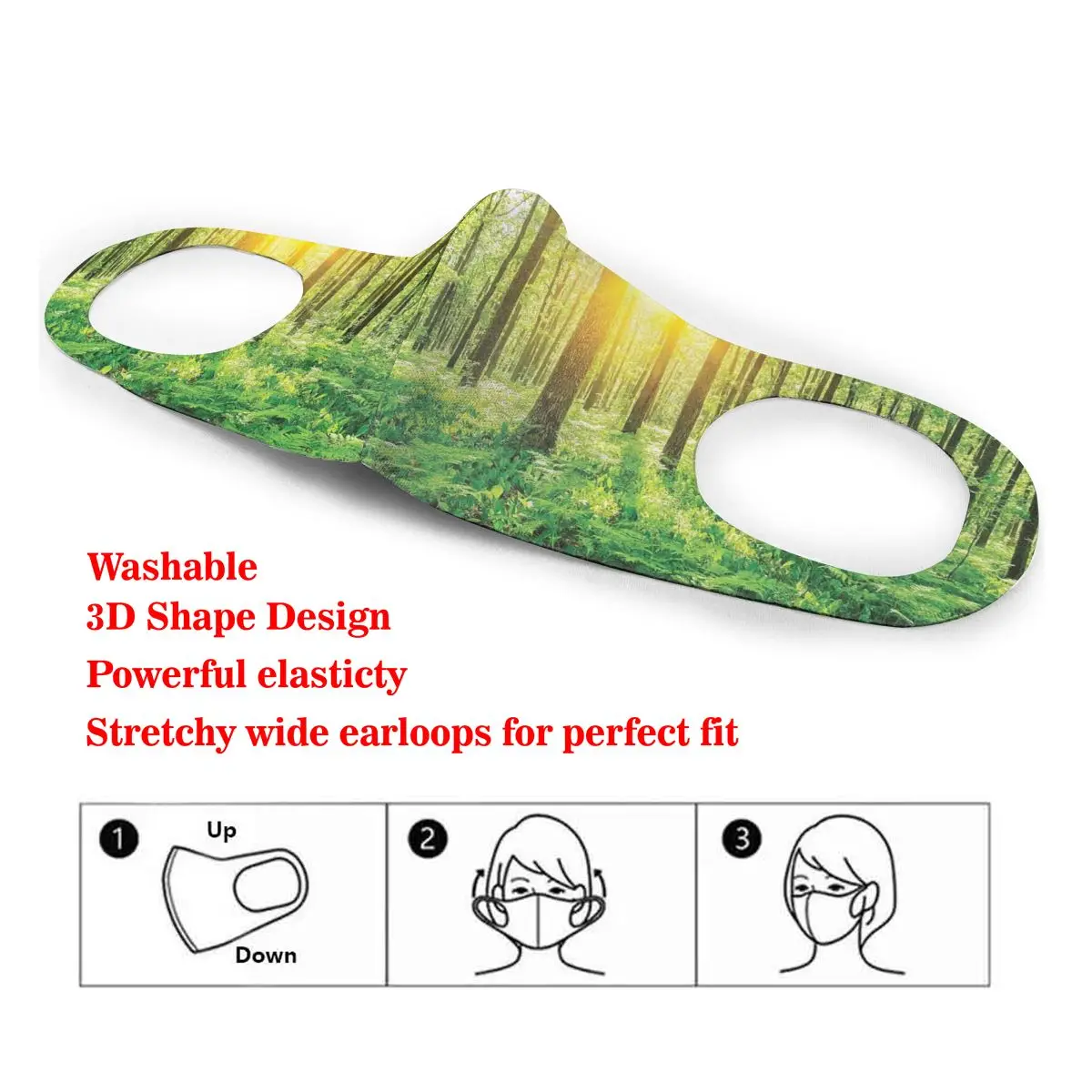 

Mouth Mask Woodland Sunrise Nature View Scene Dust Face Masks Cover Washable & Reusable for Adult Student Kids
