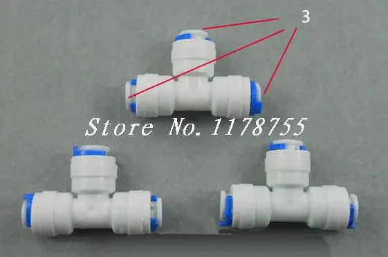 

3PCS Type T 3/8 inch OD Tube * 3/8 inch OD Tube*3/8 inch OD Tube Quick Connect Aquarium RO Water Male BSP And Tube Connection