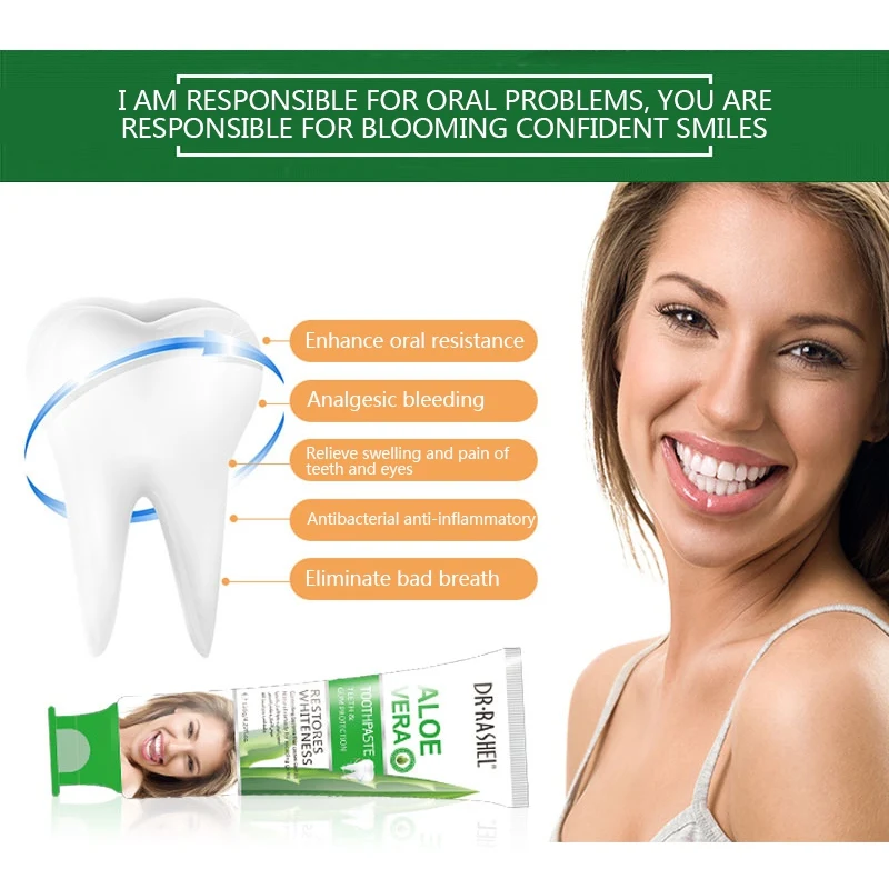 Зубная паста с алоэ для отбеливания зубов средство удаления запаха бактерий в