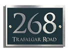 Дверной знак, номер дома 200x140 мм, Трафальгар антрацитовый серый