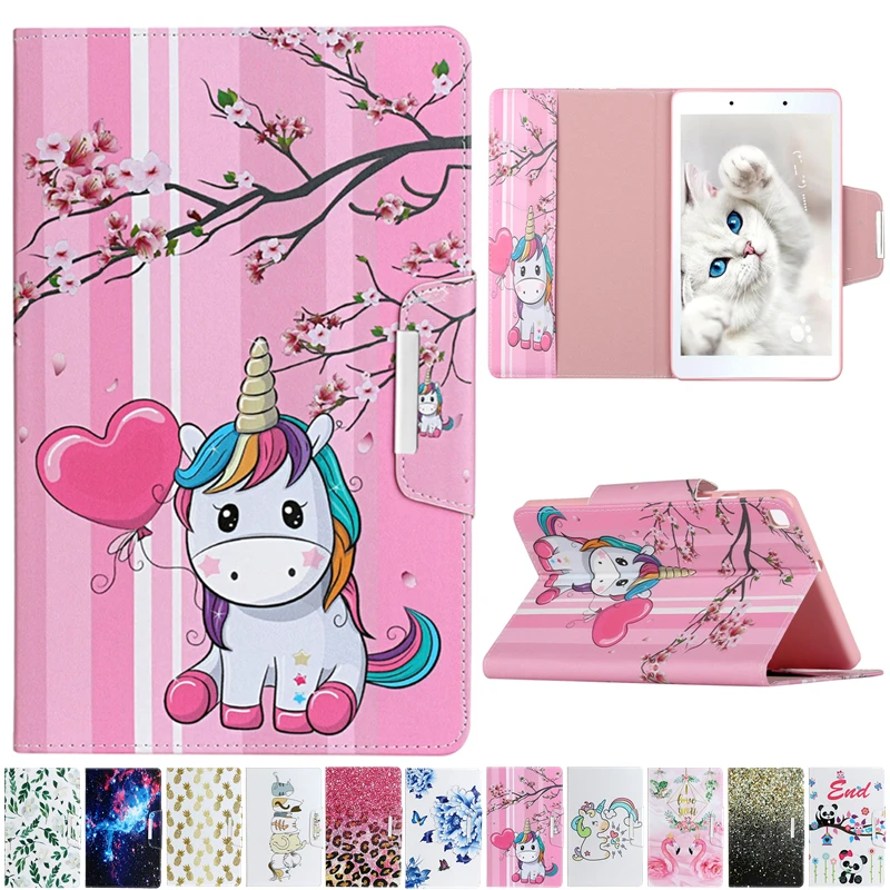 

For Samsung Galaxy Tab A 2019 8.0" Case SM-T290 Cartoon Unicorn Leather Cover For Samsung Tab A8 A 8 T290 T295 T297 Cover Cases