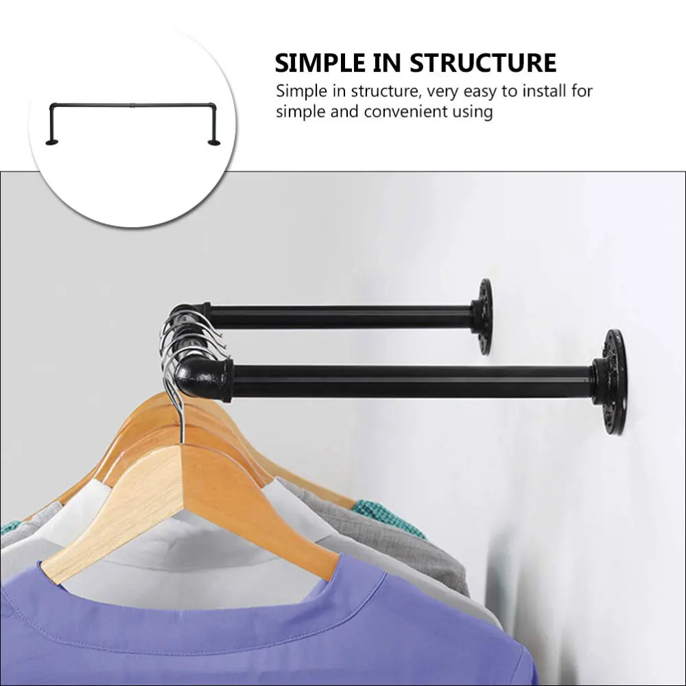 

1PC Industrial Style Clothing Rack Water Pipe Ironwork Display Clothes Hanger