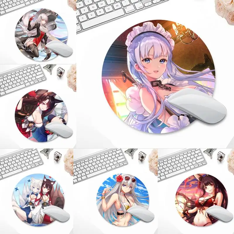 

azur lane Customized MousePads Computer Laptop Anime Mouse Mat Round Non-slip Cushion