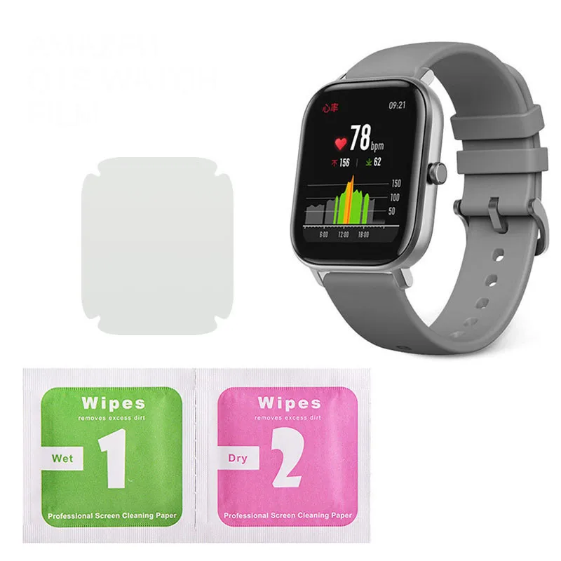 Screen Protector For Xiaomi Amazfit GTS Film Strap Smart Watch Full Soft Glass Clear TPU | Электроника