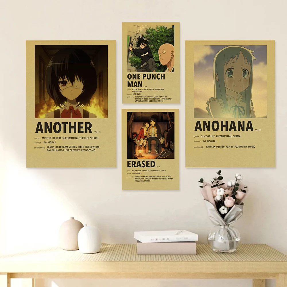Плакаты из крафт-бумаги с аниме минималистичные плакаты другая анона один удар