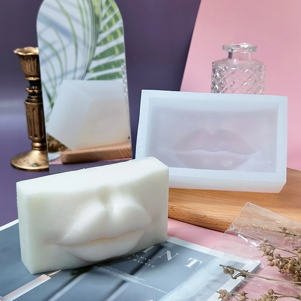 Vela de silicona con Forma de cara artística para el cuerpo humano, molde de silicona con Aroma de boca de Michelangelo'S, para labios y jabón, 3d