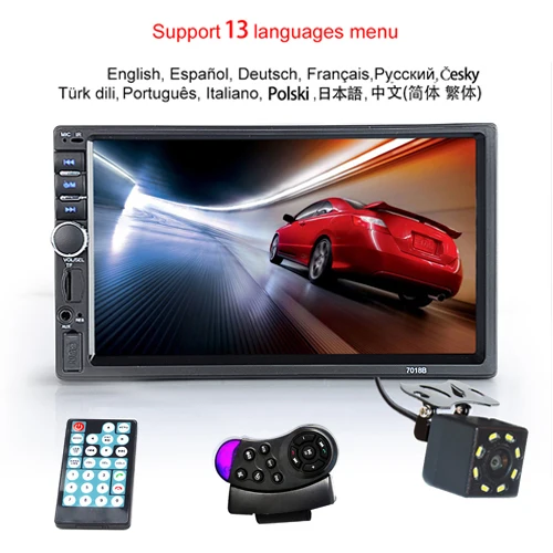 Control and Camera Hipppcron 2 Din автомагнитола Bluetooth HD " MP5 плеер сенсорный экран FM SD USB ISO мощность Aux вход камера заднего вида автомобильный аудио - Цвет: Control and Camera