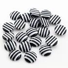 Новая мода 40 шт 12 мм черно-белые цвета в полоску стильные плоские задние кабошоны из смолы подходят 12 мм Камея База Cabochons-W3-19