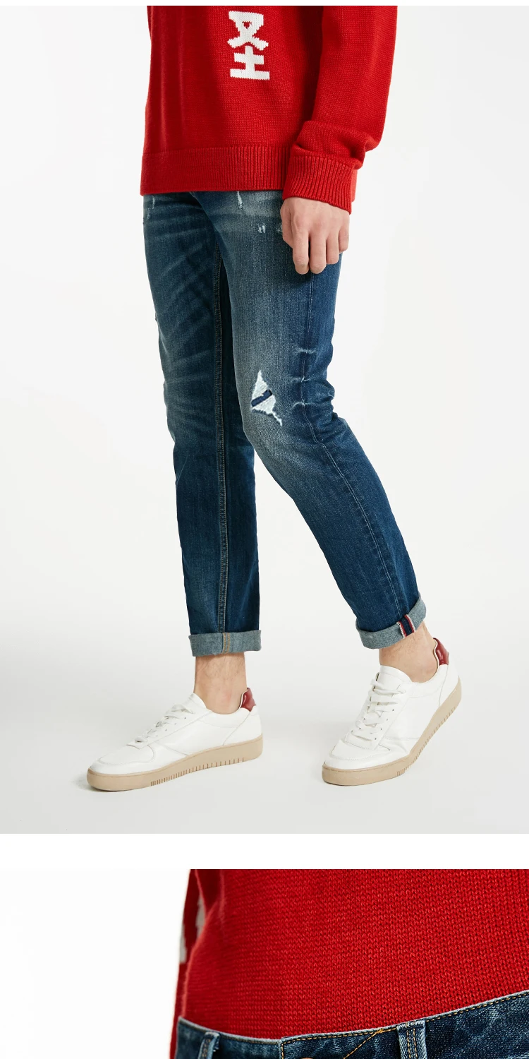 JackJones зимние мужские хлопковые классные потертые повседневные джинсы мужская одежда 218432512