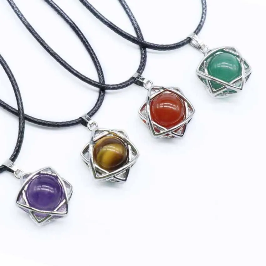 FYJS уникальный посеребренный хвост русалки тигровый глаз камень кулон веревка