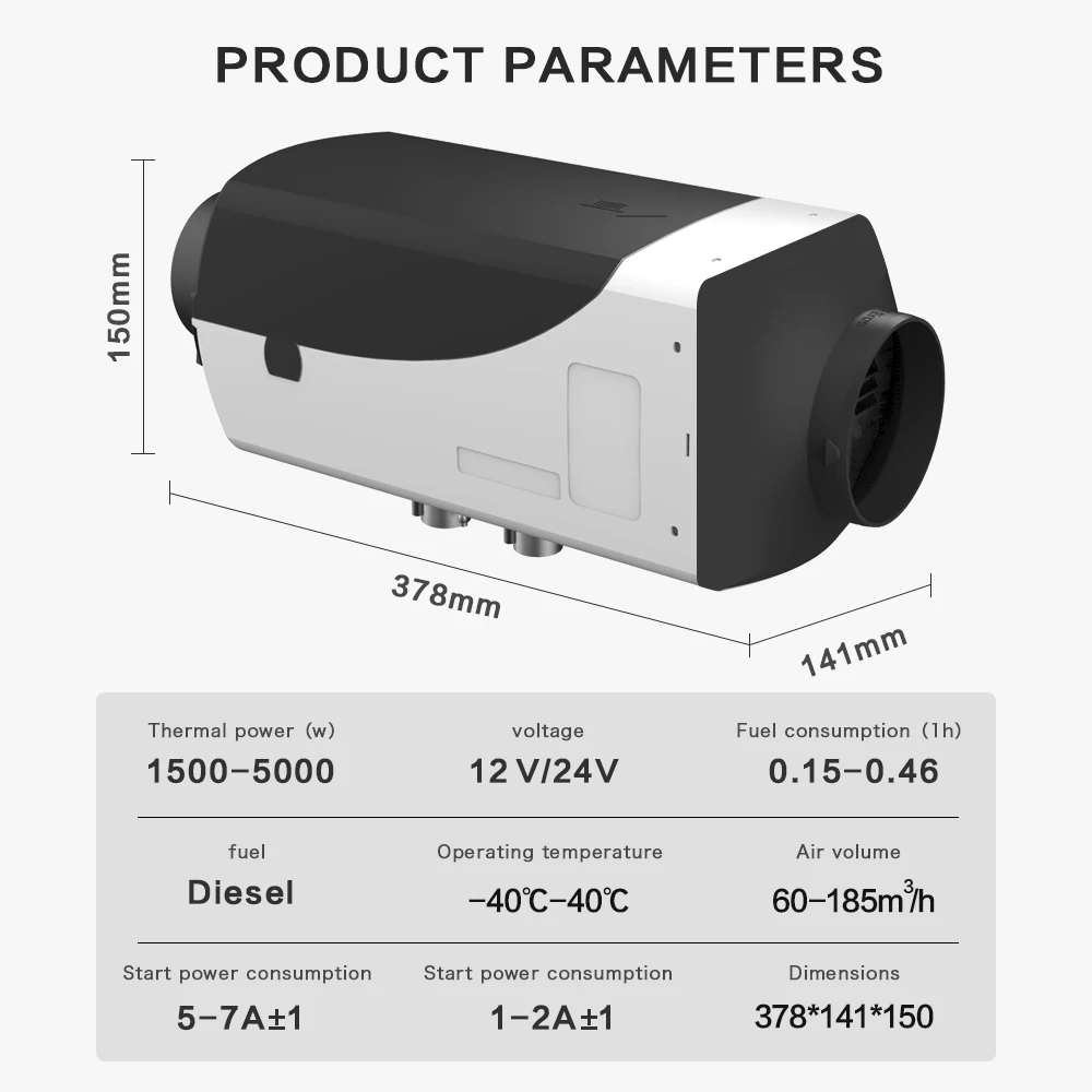 Стояночный обогреватель 24 В 5 кВт воздушный дизельный Обогреватель