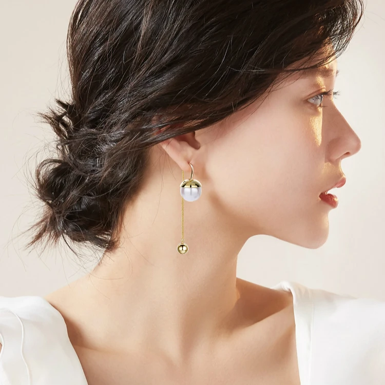 

South Korean Temperament Versatile Personality Tassel Pearl Earrings Women's Long Earrings Ins. Hot Free Shipping