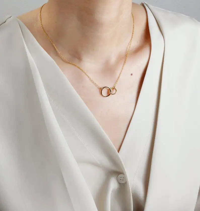 

FYN68 FY женские Украшения, красивое высококачественное медное нежное круглое ожерелье с кулоном-кольцом