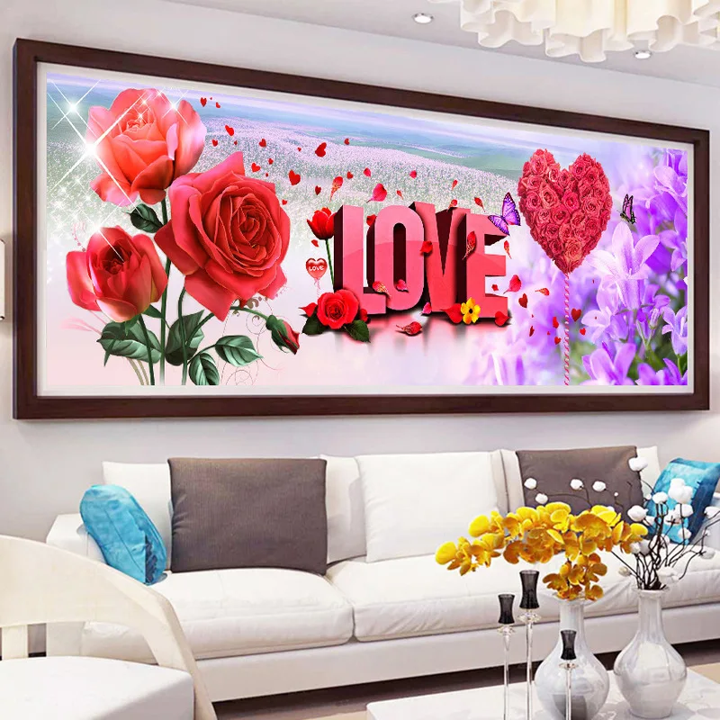 

RAILONCH Full Round Diamond Painting Kit Love Marry 5D Diamond Embroidery Mosaic Cross Stitch Winter Home Decor Gift
