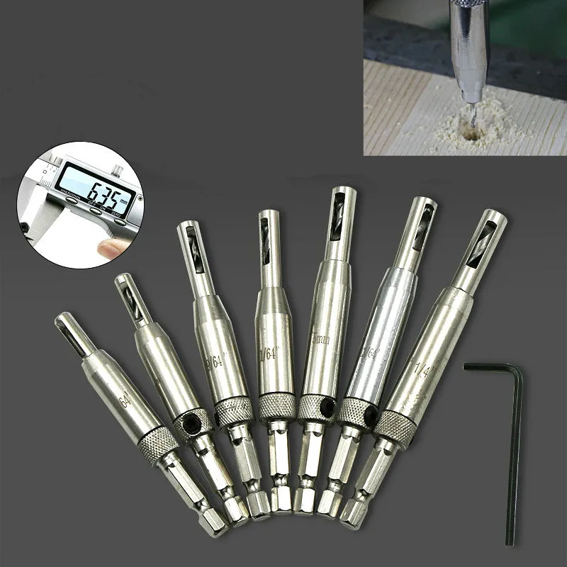 8 шт./компл. набор сверл для отверстий в дверных и оконных петлях с хвостовиком 1/4