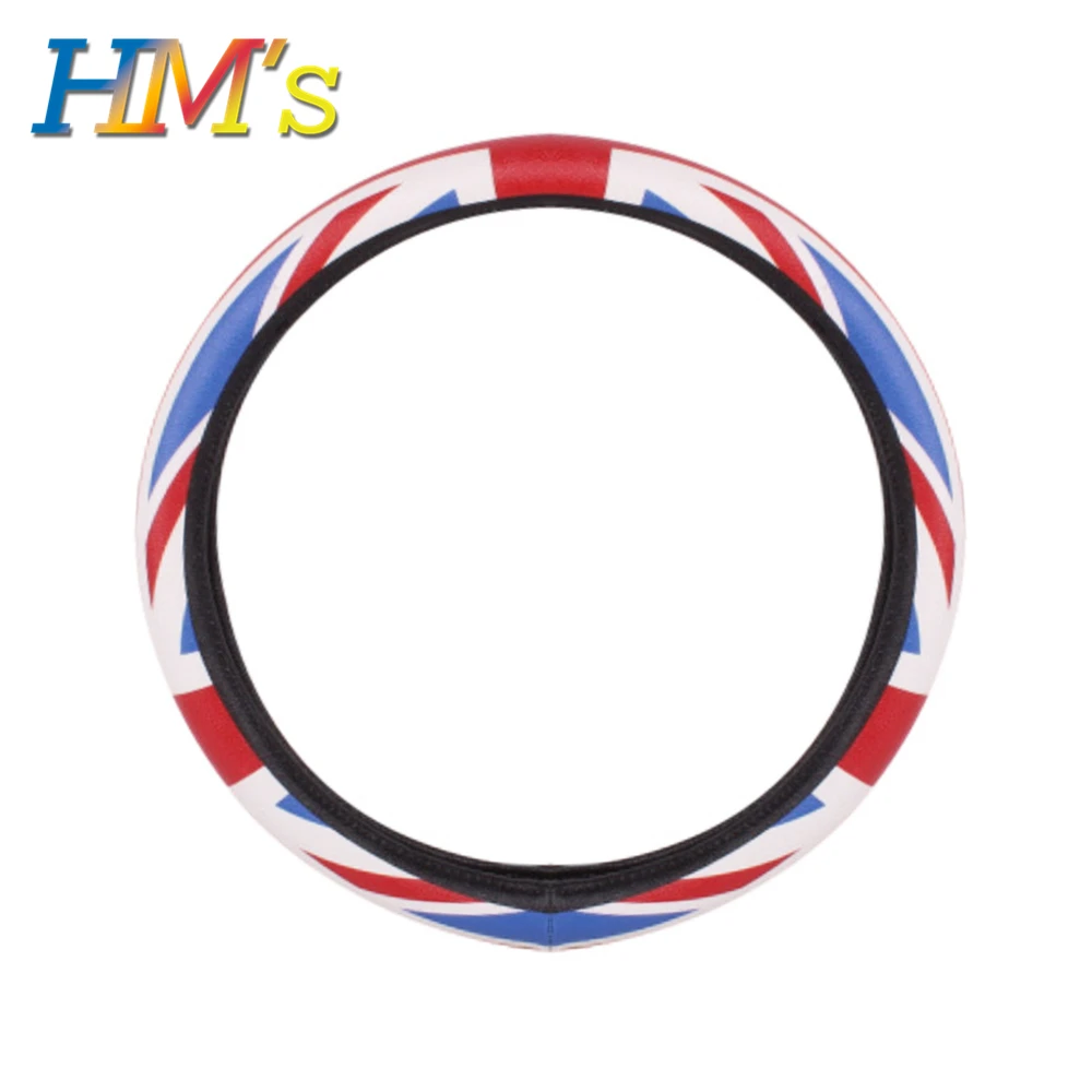 Red Union Jack Из искусственной кожи чехол рулевого колеса автомобиля аксессуары для Mini Cooper R56 F56 F55 для Mini Countryman R60 F60 для Mini Clubman F54 R55 - Название цвета: Red Union Jack