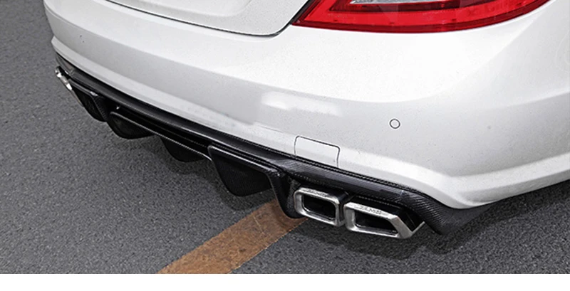 Задний диффузор для губ Mercedes CLS class W218 CLS350 CLS63 2011- углеродное волокно задний диффузор для губ из нержавеющей стали четыре из
