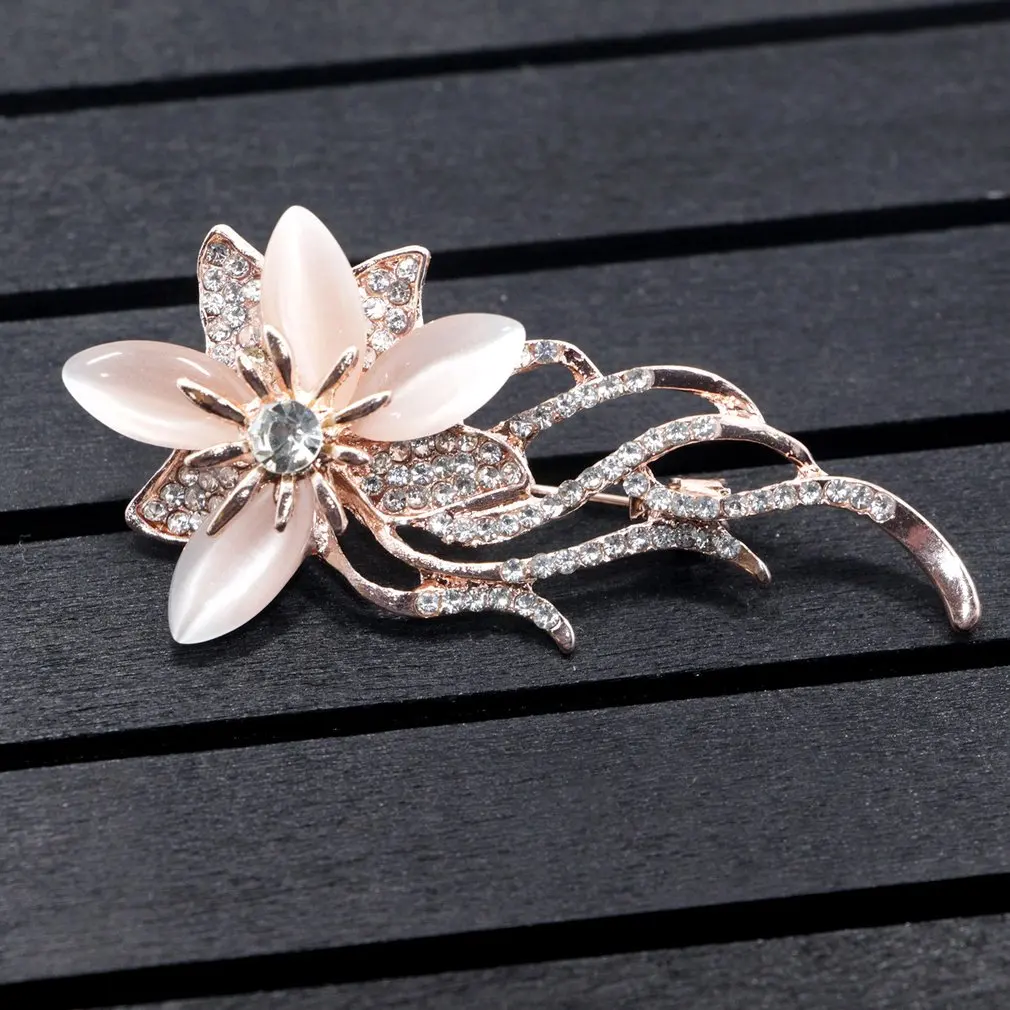 Crystal Vintage flower Brooches for Women floral Brooch Pin Fashion Dress Coat Accessories Jewelry Xmas Valentine's Day Gift | Украшения