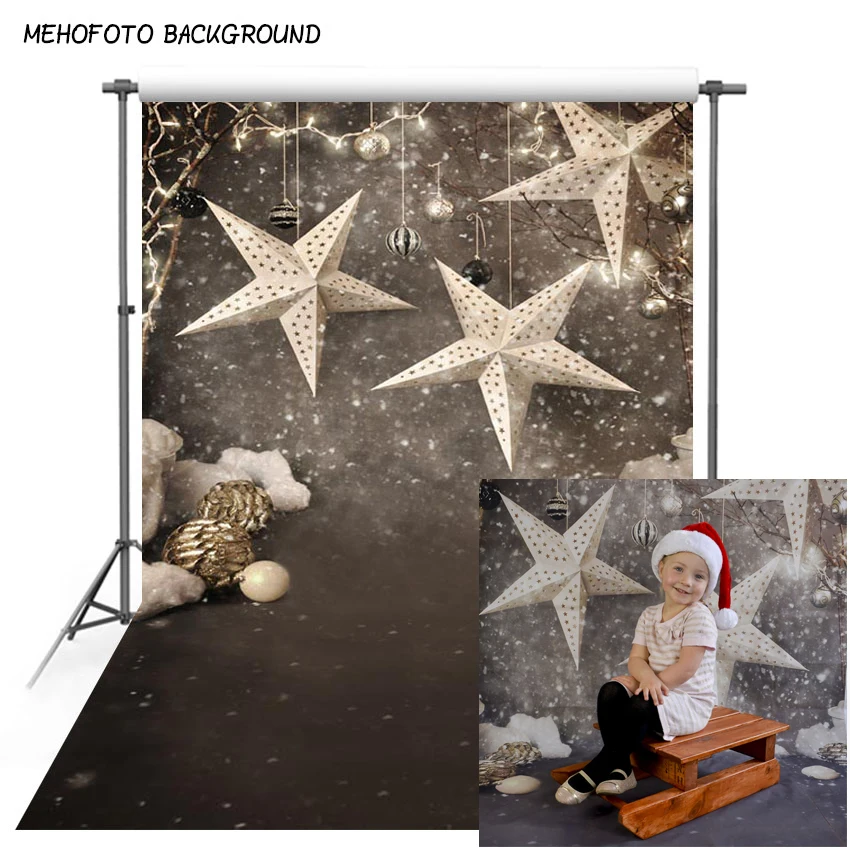 Фон для фотосъемки Mehofond с изображением снежинок рождественской звезды