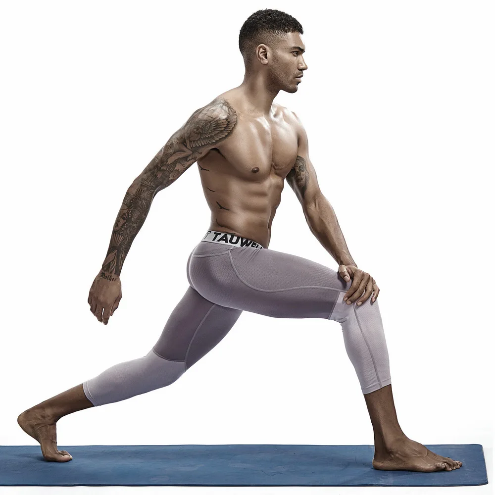 3/4 Компрессионные Леггинсы мужская спортивная одежда для фитнеса мужские трико