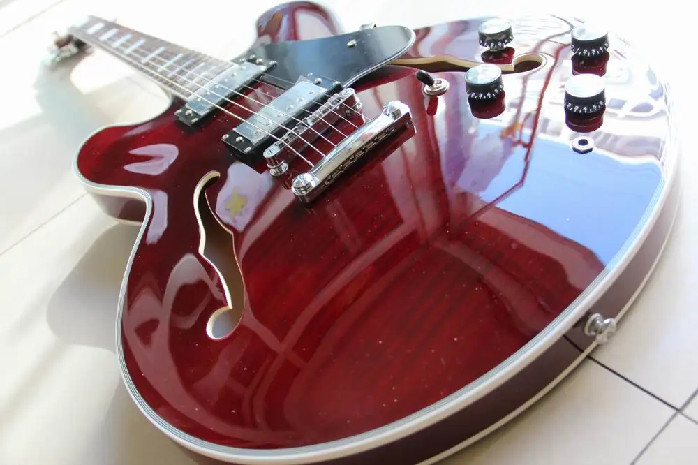 Оптовая продажа производители гитар под заказ полуполая электрогитара jazz модель