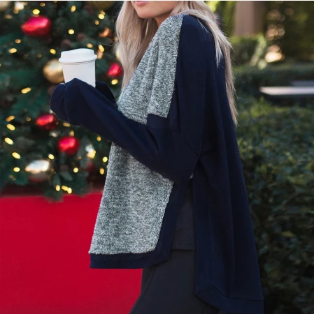 Hirigin for Sewing Split Casual Sweater Long Sleeve Asymmetric Shirt and Knit Tops | Женская одежда