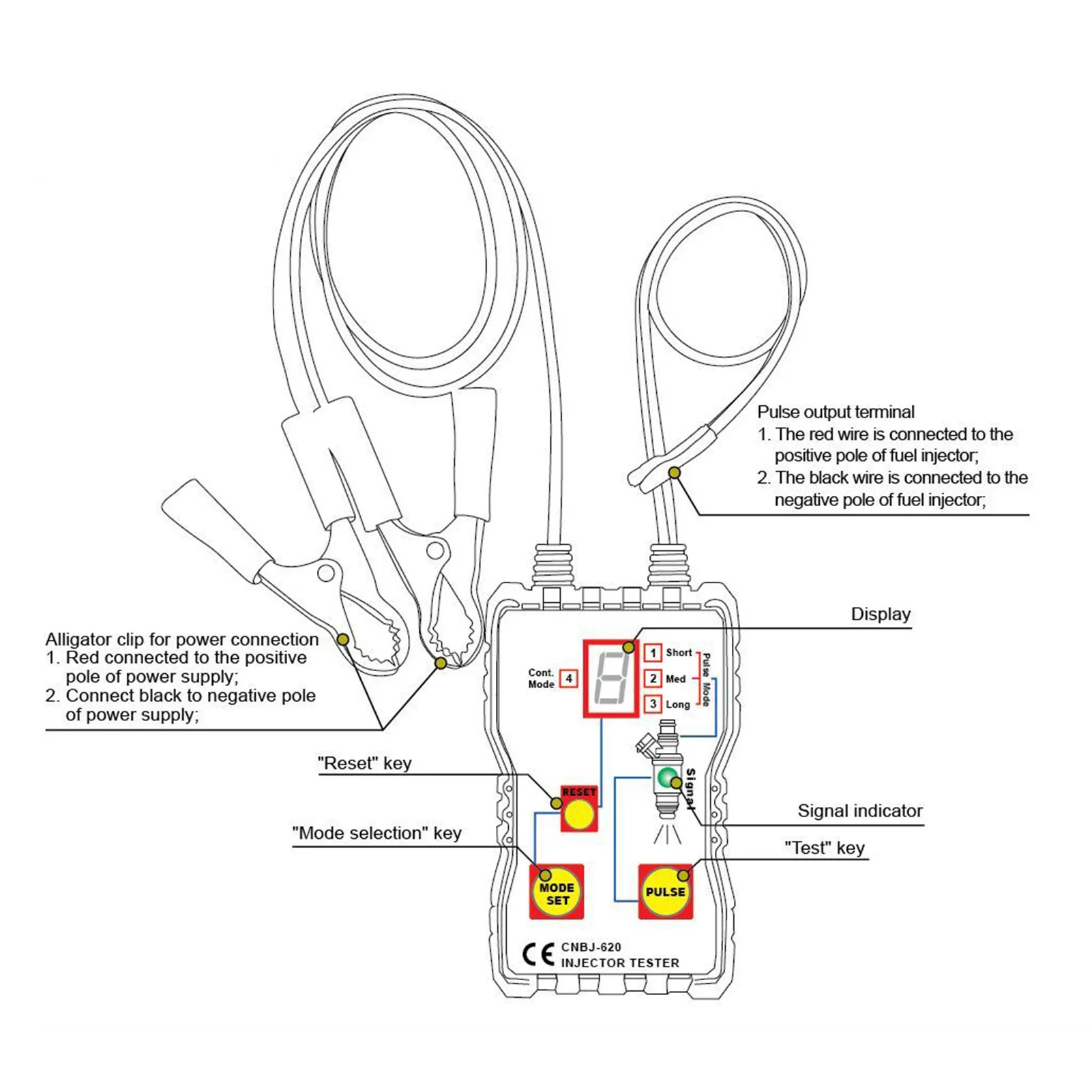 Тестер топливного инжектора инструмент для очистки 4 режима использования 12 В |