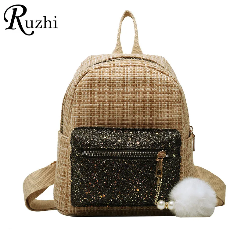 2021 Spring Backpack For Girls Cute Casual Woman Shoulders Bag Fashion Sequins School Bags Designer Ladies Bag New Arrivals Bags