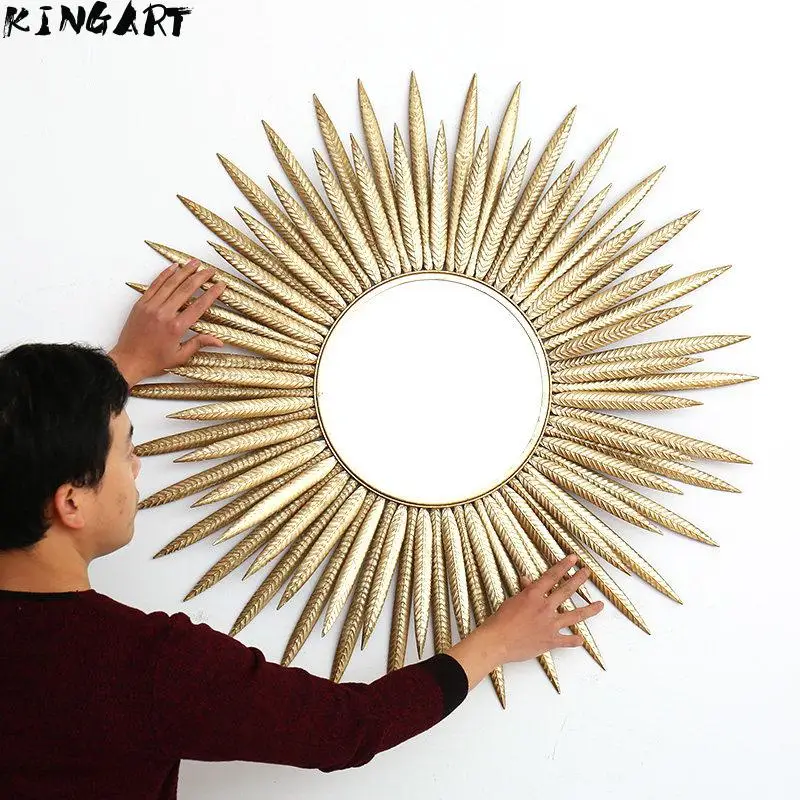 Большое роскошное металлическое настенное зеркало для дома декоративное