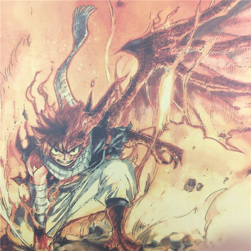 Винтажный постер с мультяшным аниме Сказочный хвост декоративные наклейки для