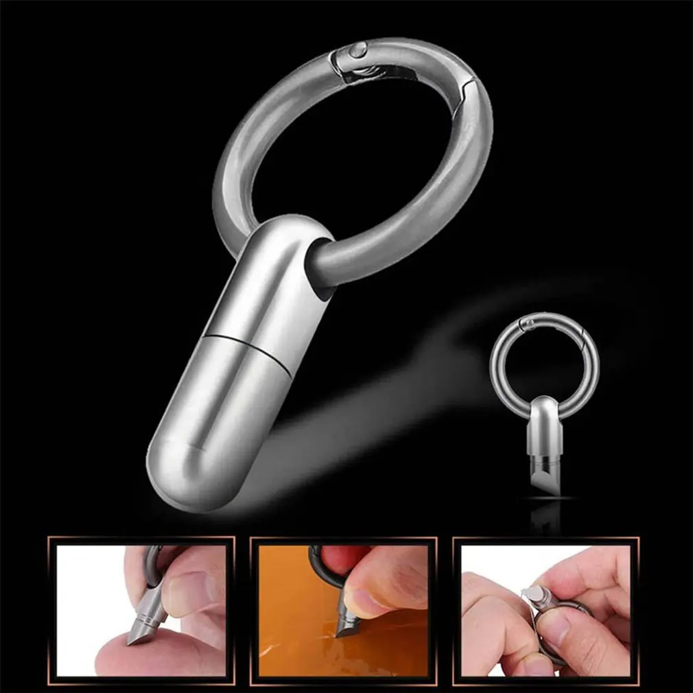 Multifunctional Stainless Steel Slide Tool Pocket Micro Cutter Pill Cutting Key Ring Pendant Capsule Knife | Инструменты