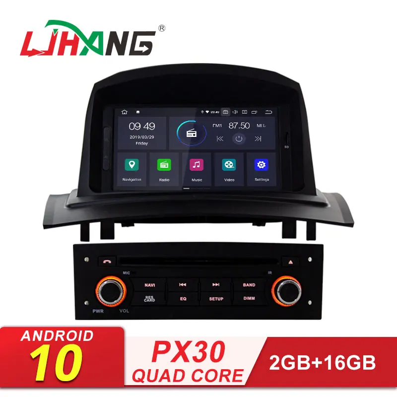 LJHANG Android 10 Автомобильный DVD плеер для Megane II/Fluence 2002 2008 WIFI Мультимедиа GPS навигация 1