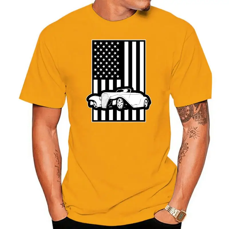 

Men t-shirt Hot Rod American Pride Flag tshirt Women t shirt