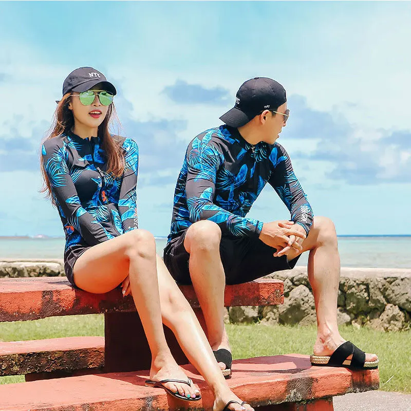 Женский комплект для плавания из 5 предметов топ с длинными рукавами и штанинами