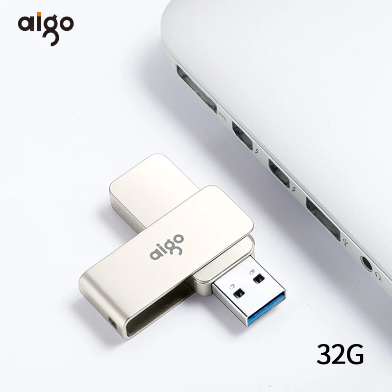 Высокоскоростной флеш накопитель Aigo на 32 ГБ металлический usb 3 0 с возможностью