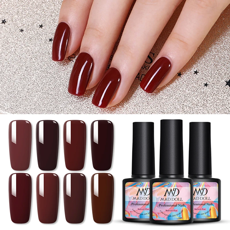 MAD DOLL серия карамель Цветной Гель лак впитывающий УФ для дизайна ногтей своими